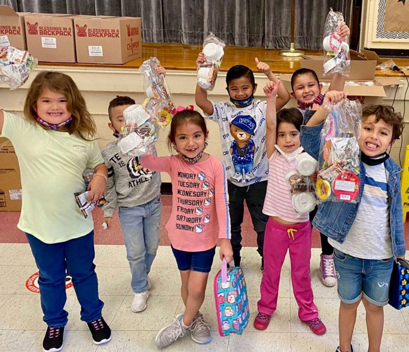 Blessings in a Backpack SWFL children with weekend meal bags